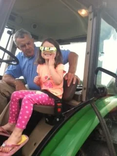 Evelyn on tractor