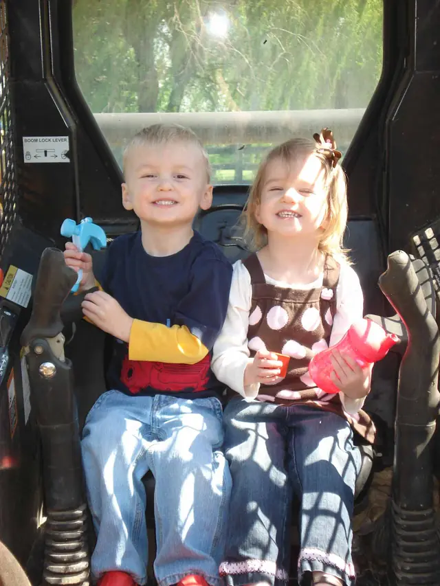 Bittersweet Acres Farm — twins in skidsteer