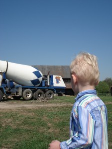 Elliot and the concrete truck