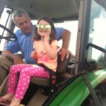 Evelyn on tractor